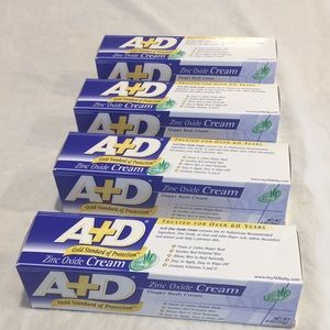 A+D 4 pack Diaper rash Zinc Oxide Cream NEW 4oz Each with Aloe & Vitamins A & D